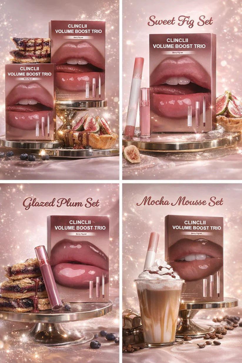 ✨✨LIP VOLUME BOOST TRIO NEUTRAL GLOW— Liner + Balm + Gloss
